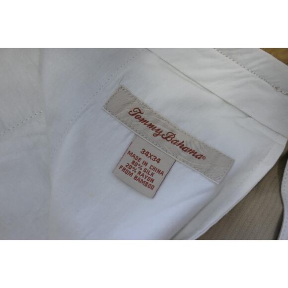 Tommy Bahama Silk Rayon Hawaiian Pants Pleated Front Beige Mens Sz 34 x 34 - Picture 7 of 9